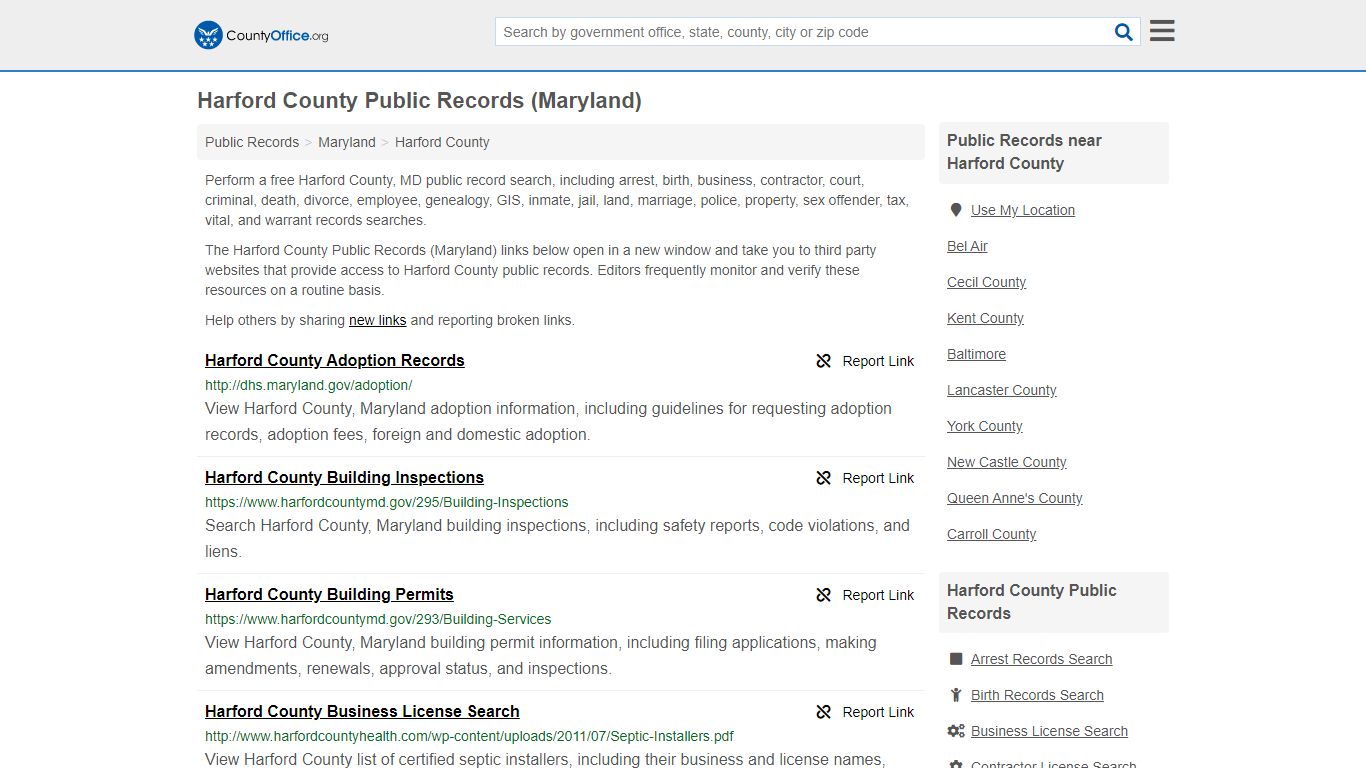 Public Records - Harford County, MD (Business, Criminal ...
