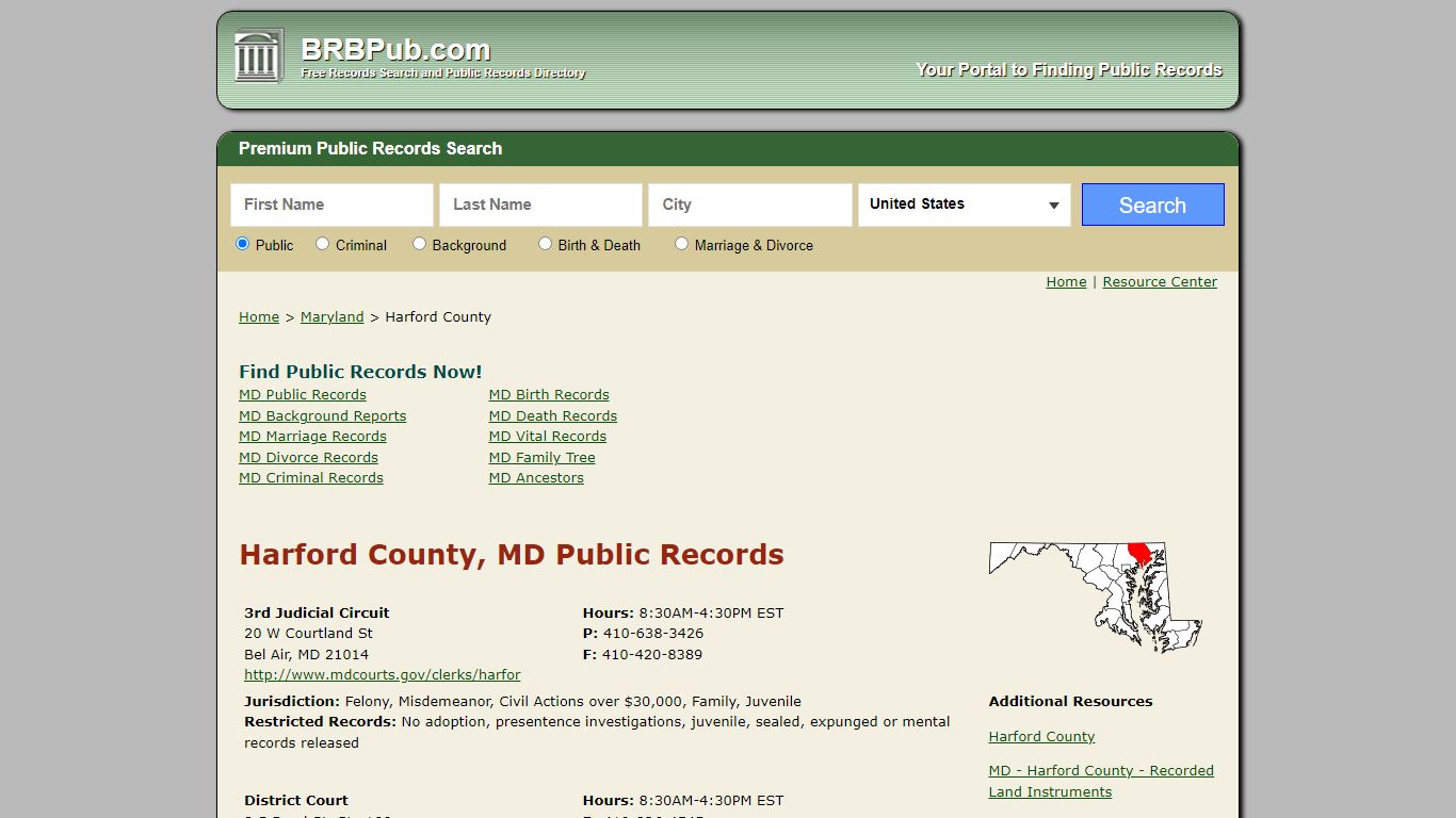 Harford County Public Records | Search Maryland Government ...