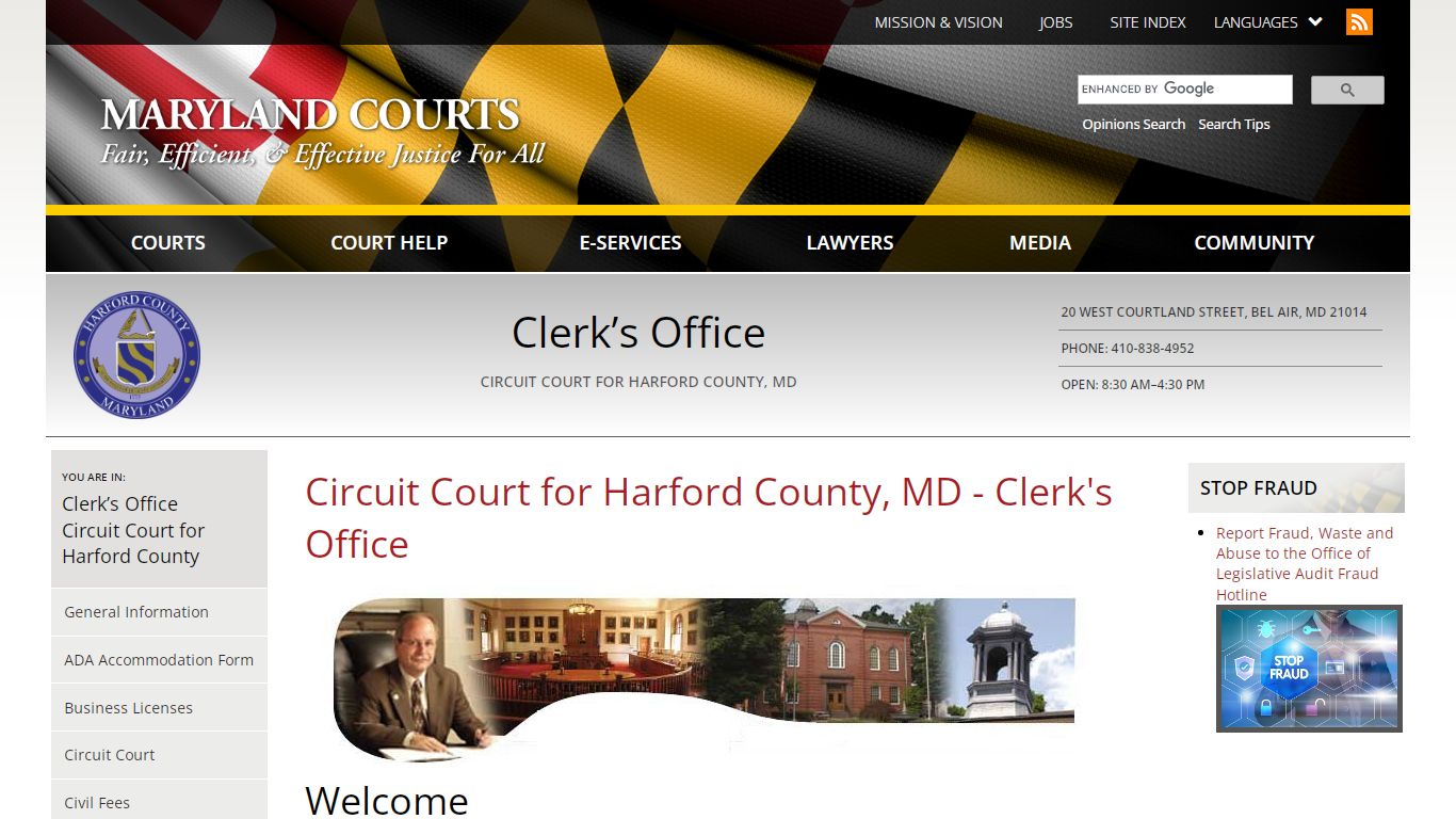 Circuit Court for Harford County, MD - Clerk's Office ...
